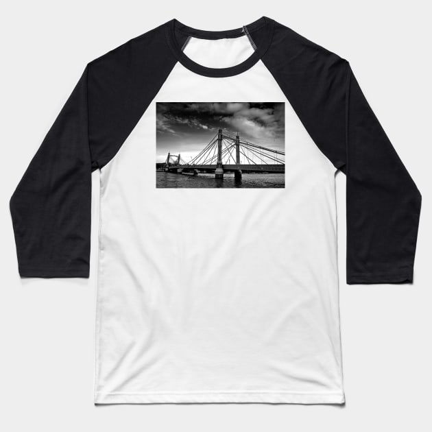 Albert Bridge River Thames London Baseball T-Shirt by AndyEvansPhotos